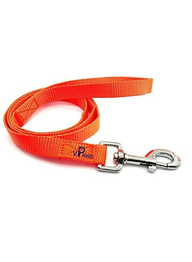 طقم طوق ومقود للحيوانات الأليفة مقاس 22 مم، شريط نايلون ناعم قابل للتعديل، طقم طوق ومقود للكلاب بقياس 0.75 بوصة للسلالات الصغيرة والمتوسطة من الكلاب والجراء (برتقالي) - Image 5