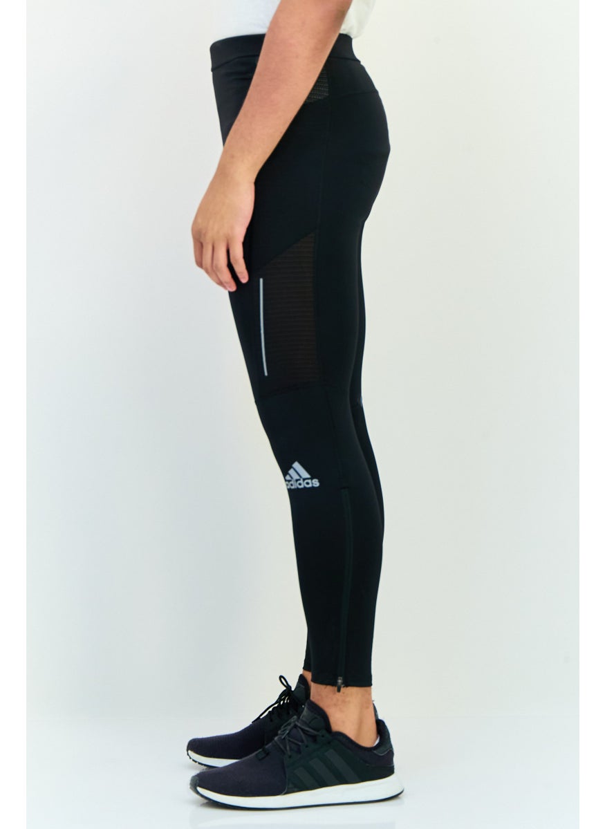 Adidas Men Tight Fit Running Sweatpants, Black  - Image 4