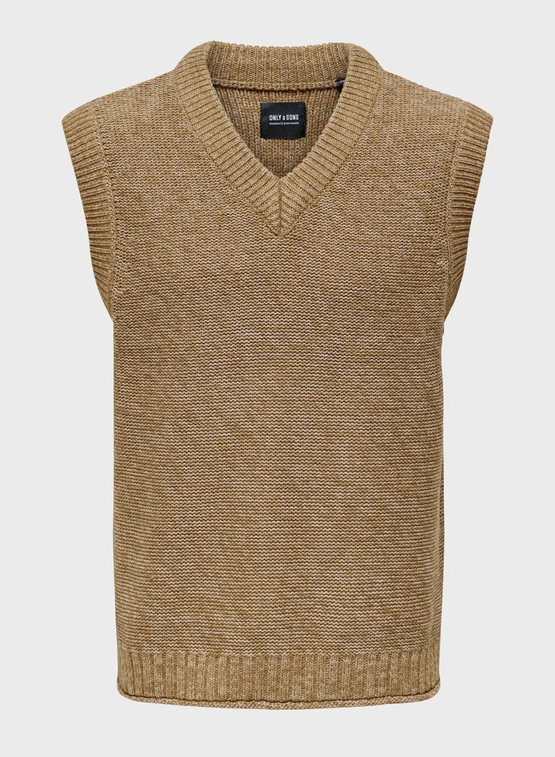 Only & Sons Essential V-Neck Knitted Sweater