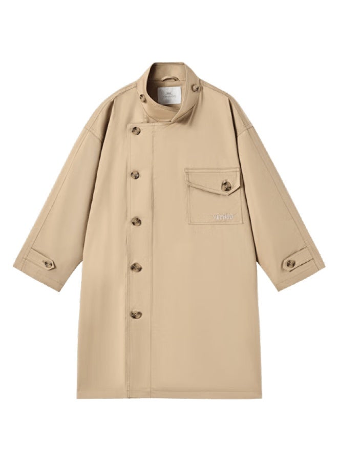 Yeehoo Girls' Windbreaker Children's Coat Big Kids 100% Cotton A-line British Fashion Spring Jacket Khaki 165 - Image 5