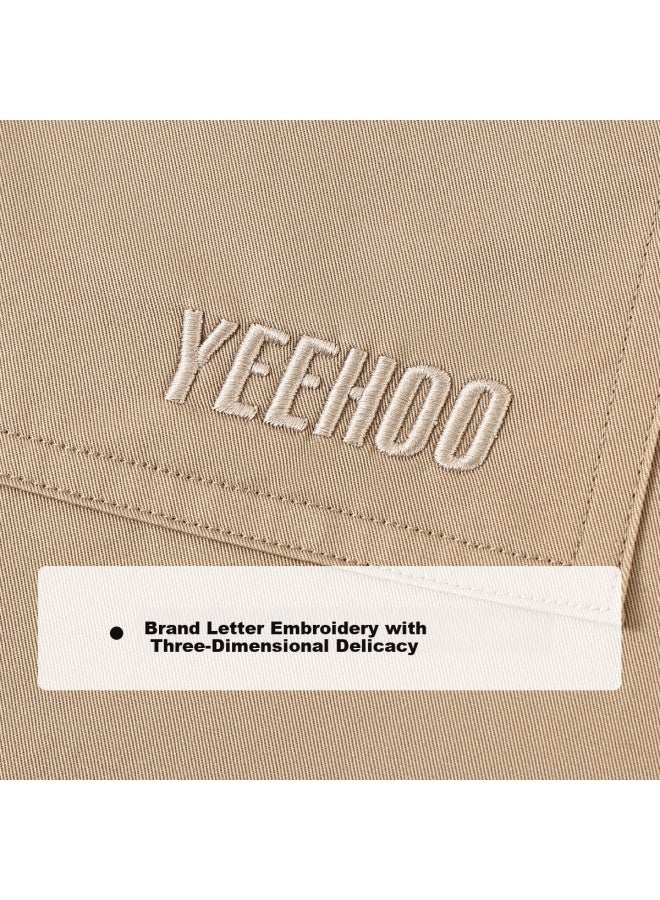 Yeehoo Girls' Windbreaker Children's Coat Big Kids 100% Cotton A-line British Fashion Spring Jacket Khaki 165 - Image 4