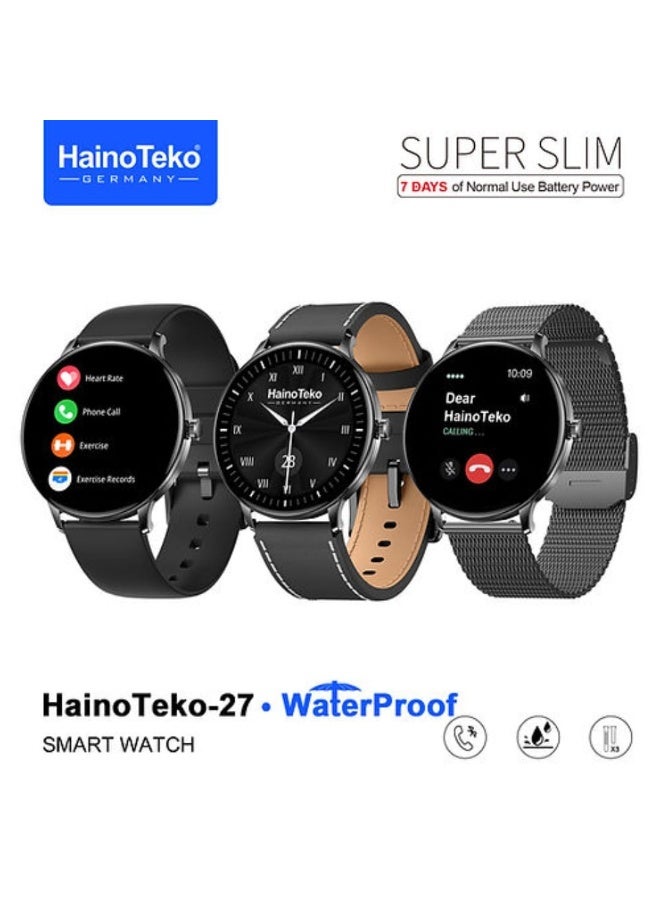 Haino Teko-27 Smartwatch Waterproof Super Slim AMOLED Display with 3 Pairs of Straps and Wireless Charging - Image 1
