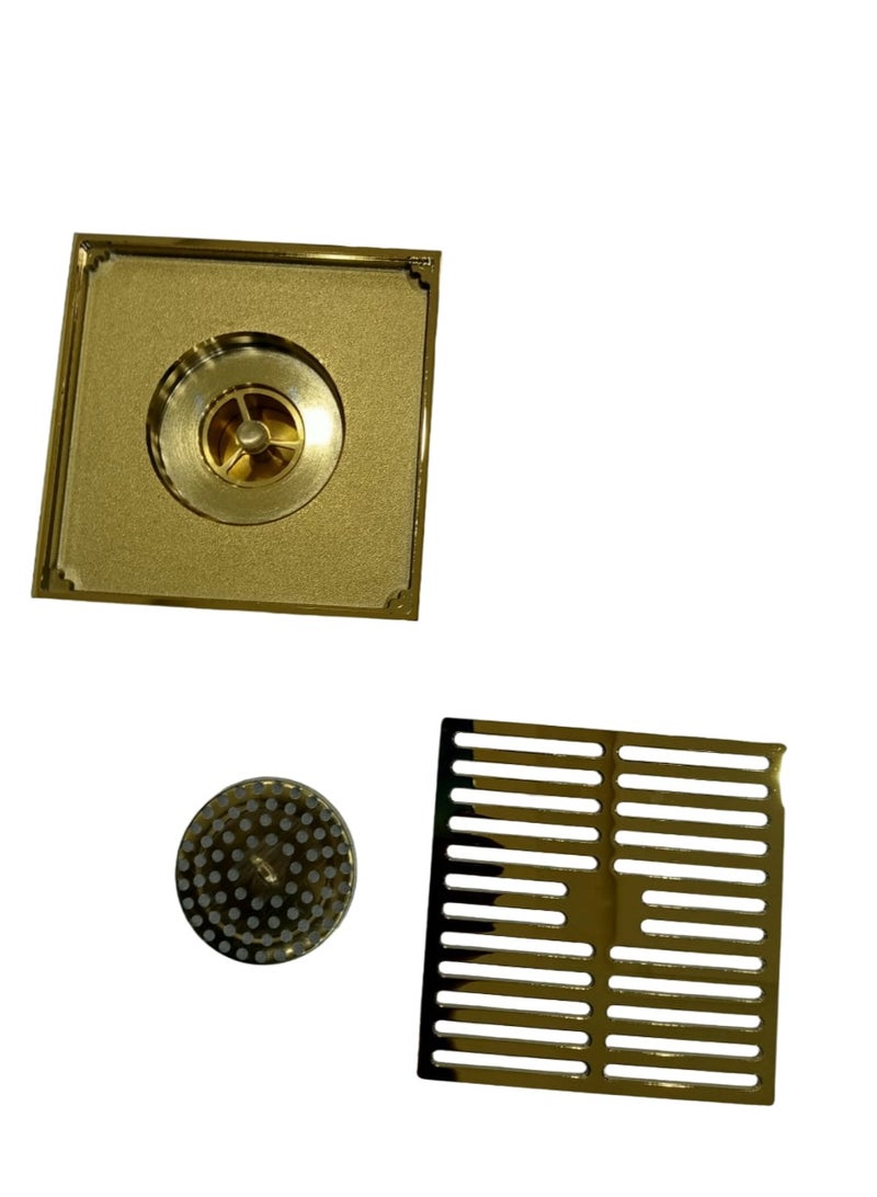D&N "Modern Square Brass Anti-Odor Floor Drain: High-Quality Antique Shower Drain for Hotels and Basins" - Image 2