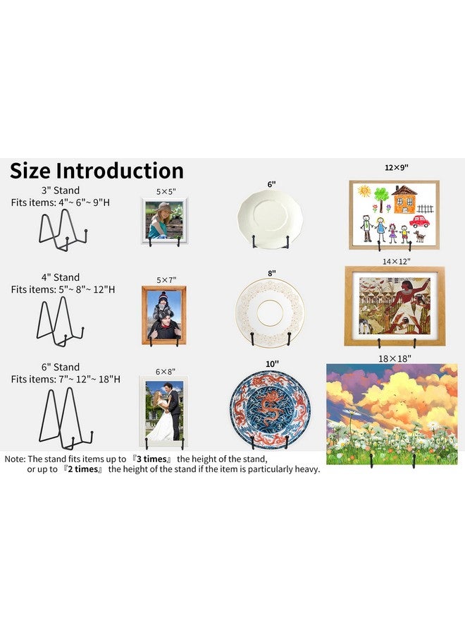 IBosins IBosins 5 Pack 3 Inch Small Plate Holder Display Stands, Mini Metal Black Frame Stand for Picture, Book, Photo Easel, Creation, Collectibles  - Image 3