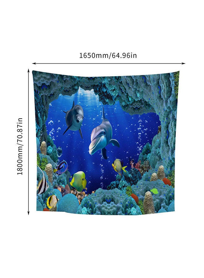 نيبمينينت بساط جداري معلق ذو تصميم مربع وبطبعة عالم ما تحت الماء متعدد الألوان - Image 4