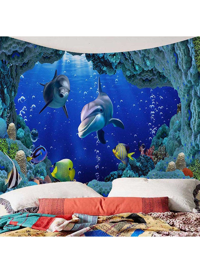 نيبمينينت بساط جداري معلق ذو تصميم مربع وبطبعة عالم ما تحت الماء متعدد الألوان - Image 3