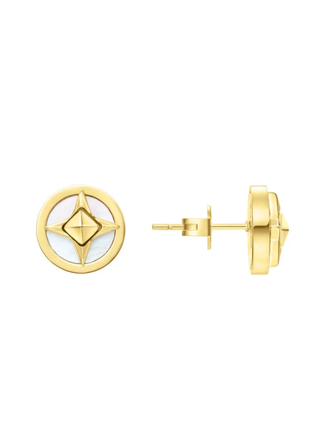 بوليس Lucky Star Earrings for Women Gold Plating with Mother of Pearl