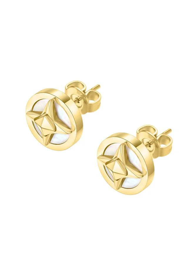 بوليس Lucky Star Earrings for Women Gold Plating with Mother of Pearl