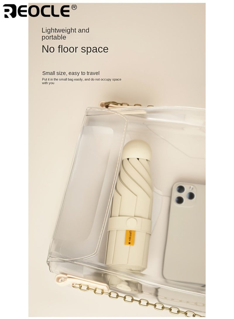 REOCLE Unisex Compact Mini Capsule Umbrella Portable Foldable Manual Open with Sunscreen Coating 6-Rib Durable Design High Quality Stylish Ideal for Camping Travel Outdoor Activities Suitable as Birthday Gift Washing Machine Safe for Daily Use Portable Easy to Store for Men for Women for Adults - Image 3