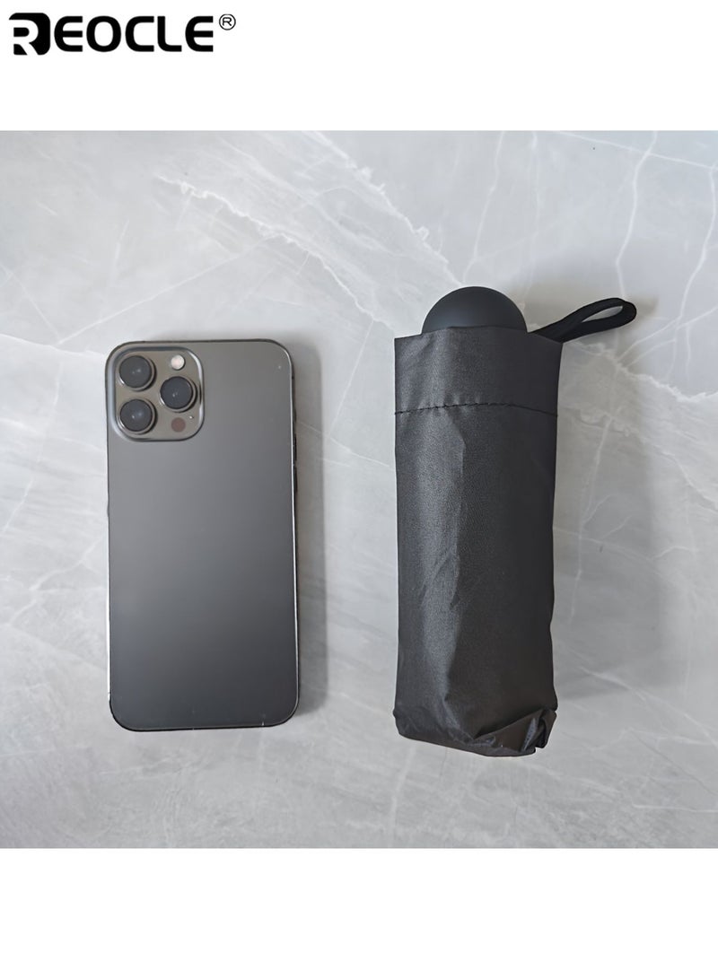 REOCLE Unisex Compact Mini Capsule Umbrella Portable Foldable Manual Open with Sunscreen Coating 6-Rib Durable Design High Quality Stylish Ideal for Camping Travel Outdoor Activities Suitable as Birthday Gift Washing Machine Safe for Daily Use Portable Easy to Store for Men for Women for Adults - Image 2