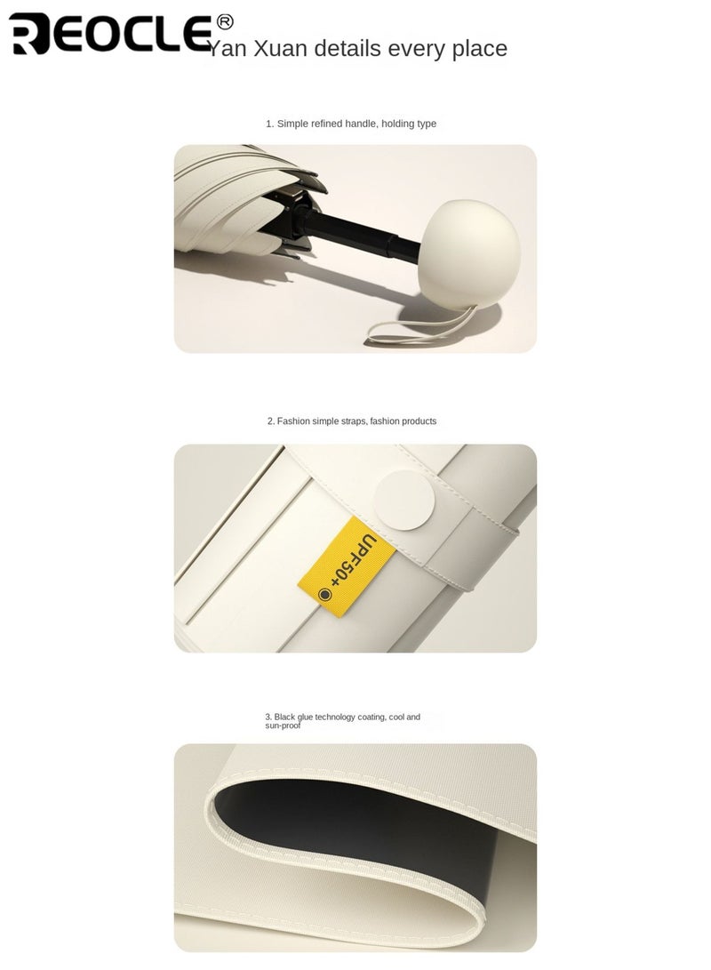 REOCLE Unisex Compact Mini Capsule Umbrella Portable Foldable Manual Open with Sunscreen Coating 6-Rib Durable Design High Quality Stylish Ideal for Camping Travel Outdoor Activities Suitable as Birthday Gift Washing Machine Safe for Daily Use Portable Easy to Store for Men for Women for Adults - Image 4