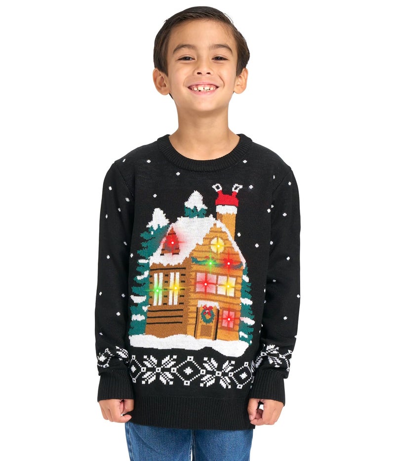 Tipsy Elves Christmas Sweaters for Kids - Children's Cute and Tacky Ugly Pullovers for Boys and Girls Youth Holiday Knitwear - Youth Red Tacky Tinsel Christmas Sweater Size X-Large - Image 2