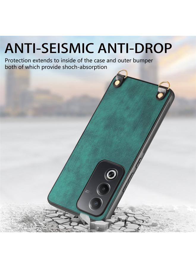 S-TOP Case For OPPO A58 5G Vintage Leather PC Back Cover Phone Case with Crossbody Strap - Image 5