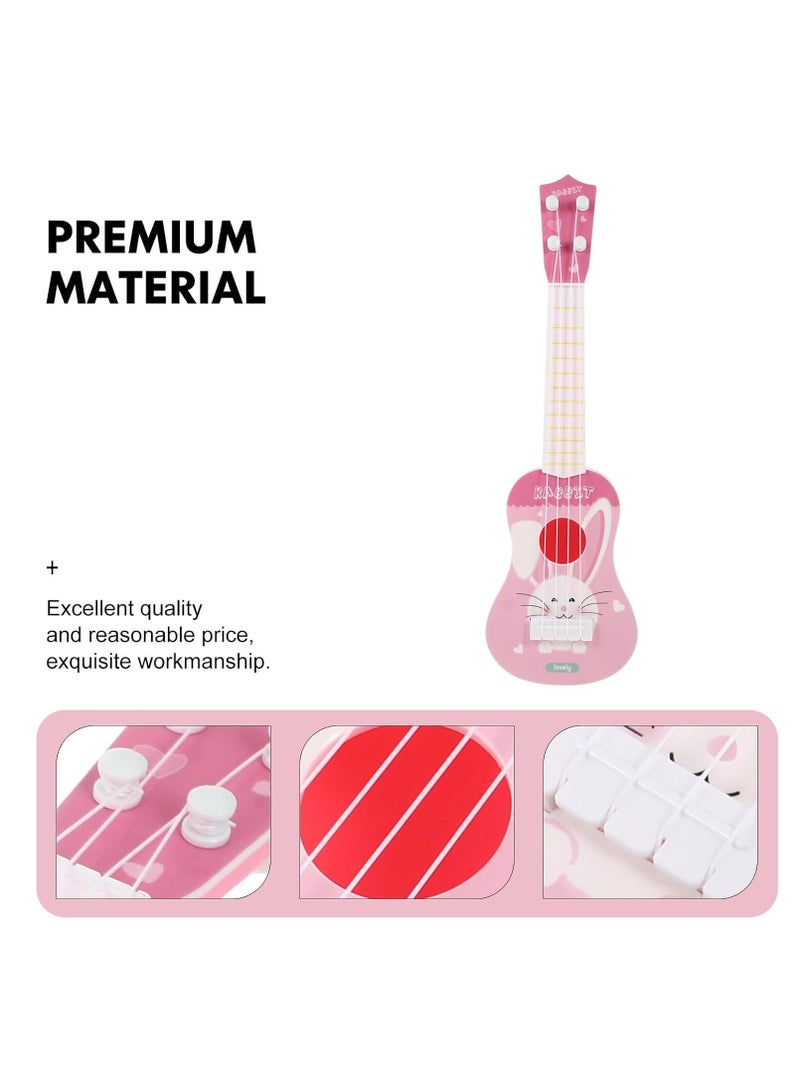 Musical Toys Early Education Ukulele Toys, Mini Ukulele Instruments, Children'S Guitar Ukulele Suitable For Toddler Boys And Girls Beginners Children'S Musical Toys (Rabbit Pink) - Image 3