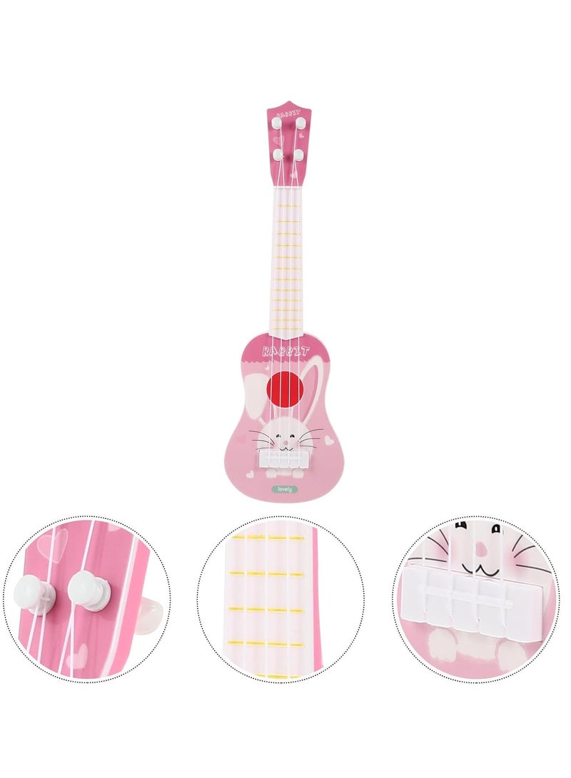 Musical Toys Early Education Ukulele Toys, Mini Ukulele Instruments, Children'S Guitar Ukulele Suitable For Toddler Boys And Girls Beginners Children'S Musical Toys (Rabbit Pink) - Image 5