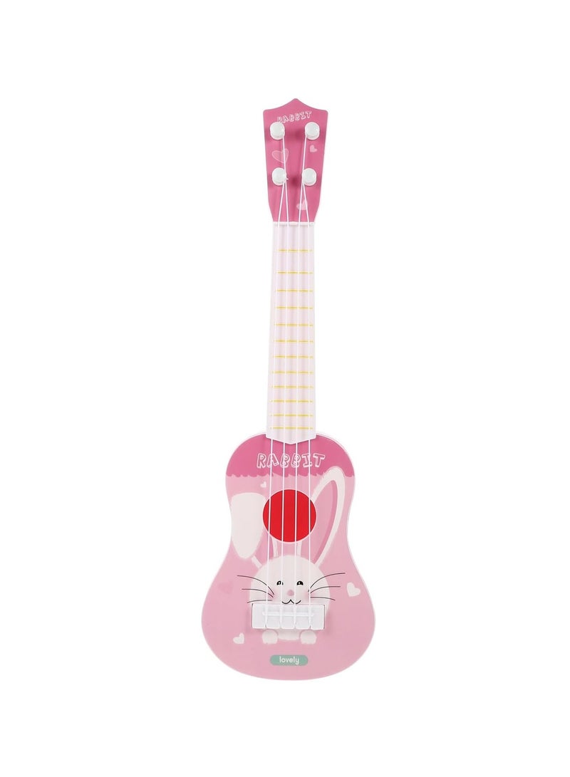 Musical Toys Early Education Ukulele Toys, Mini Ukulele Instruments, Children'S Guitar Ukulele Suitable For Toddler Boys And Girls Beginners Children'S Musical Toys (Rabbit Pink) - Image 1