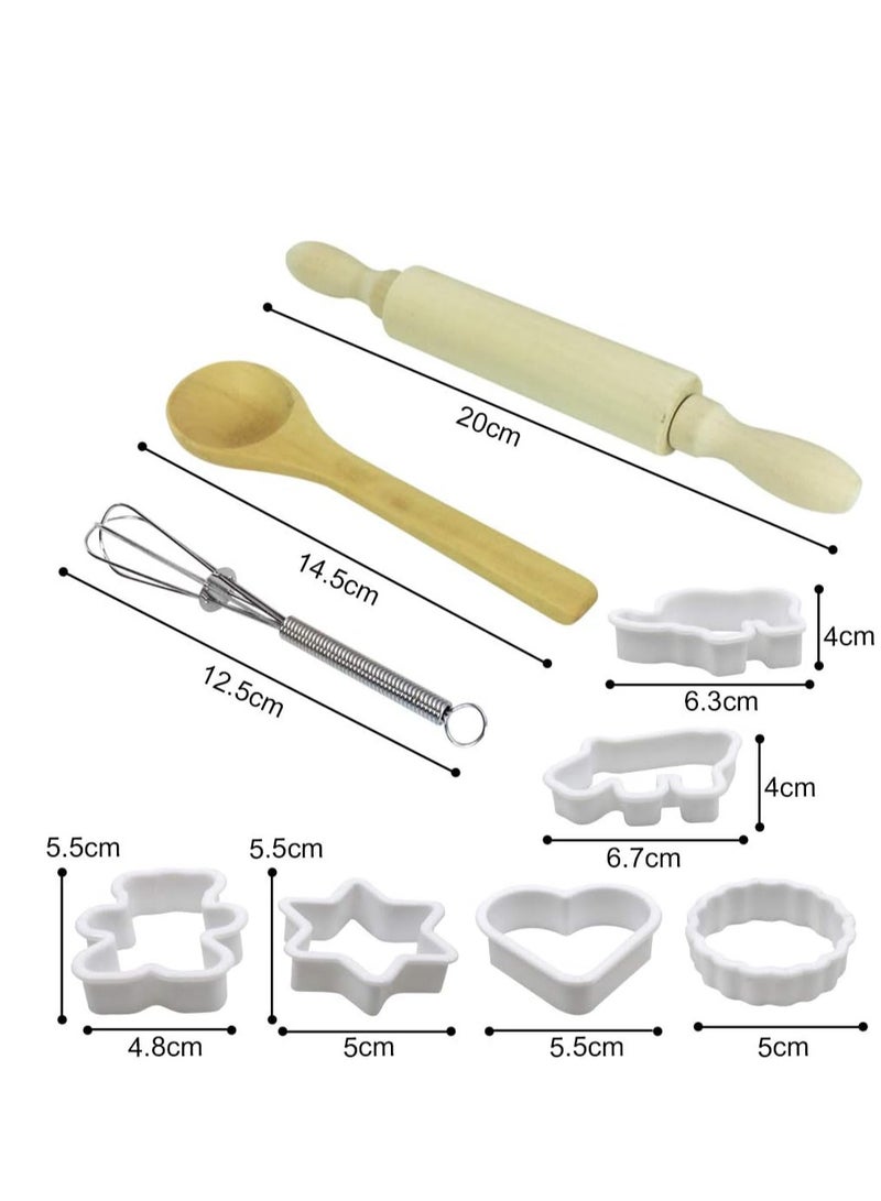 فيستنايت مجموعة الاطباق والخبز للاطفال من فيست نايت مكونة من 13 قطعة مع قبعة الشيف، ومئزر، وقفاز الفرن، وأدوات المطبخ، ومجموعة لعب دور الشيف للأطفال، تصلح كهدية تعليمية للأولاد (أزرق) - Image 3