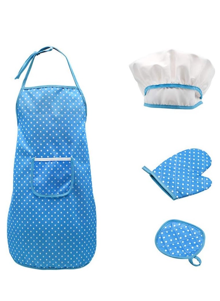 فيستنايت مجموعة الاطباق والخبز للاطفال من فيست نايت مكونة من 13 قطعة مع قبعة الشيف، ومئزر، وقفاز الفرن، وأدوات المطبخ، ومجموعة لعب دور الشيف للأطفال، تصلح كهدية تعليمية للأولاد (أزرق) - Image 5