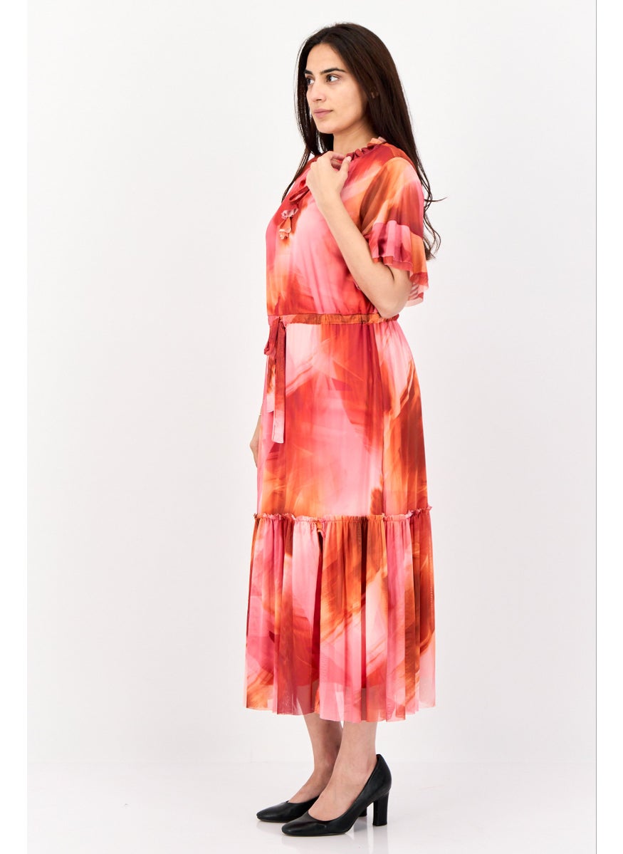 Kathy Ireland Women Mesh Midi Dress, Multicolor  - Image 4