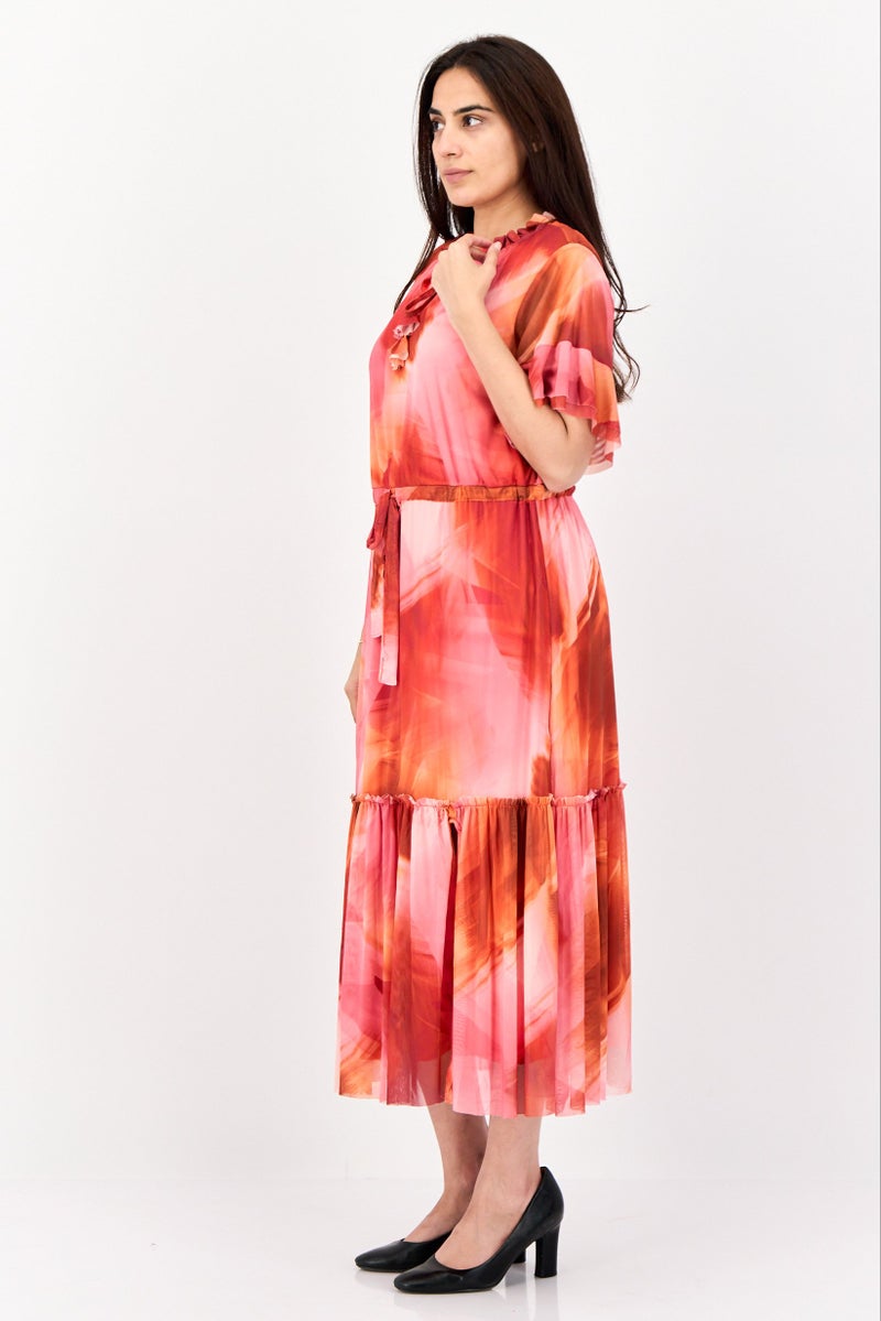 Kathy Ireland Women Mesh Midi Dress, Multicolor - Image 4