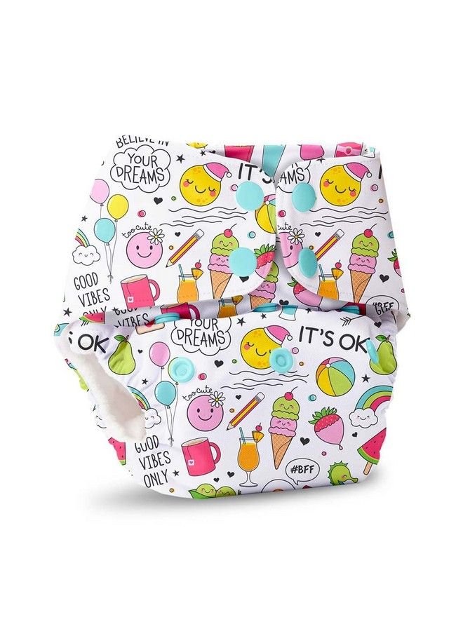 Superbottoms Basic Pack Of 4 Assorted Cloth Diaper For Baby And 1 Dry Feel Langot (Fits 0 5 Kg) ; Washable & Reusable Cotton Diaper For 0 3 Yrs ; Freesize Adjustable ; Reduces Rash ; With 4 Quick Dry Pad;Insert - Image 4