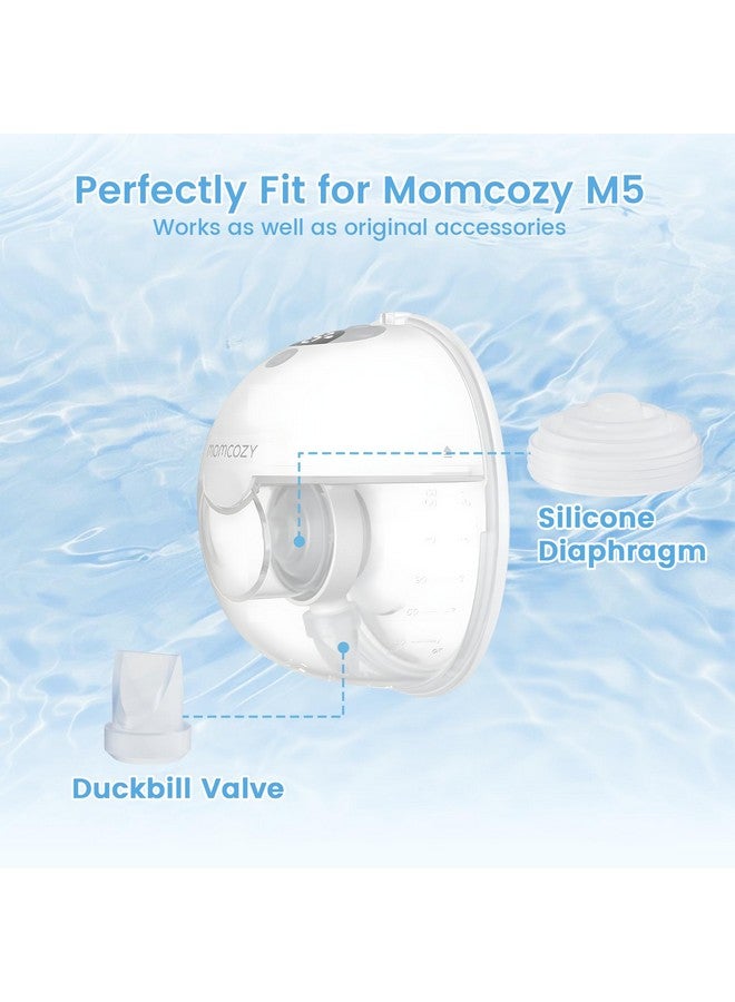 Hranio 12PCS Breast Pump Parts, Duckbill Valves Compatible with Momcozy m5 Replacement Parts Momcozy Breast Pump Accessories Mom Cozy m5 Replacement Parts 8PCS Duckbill Valves 4PCS Silicone Diaphragm - Image 3