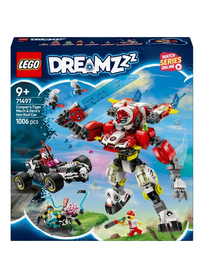 LEGO DREAMZzz 2in1 Cooper’s Tiger Mech & Zero’s Hot Rod Car 71497 (Age 9+, 1006 Pieces) - Image 2