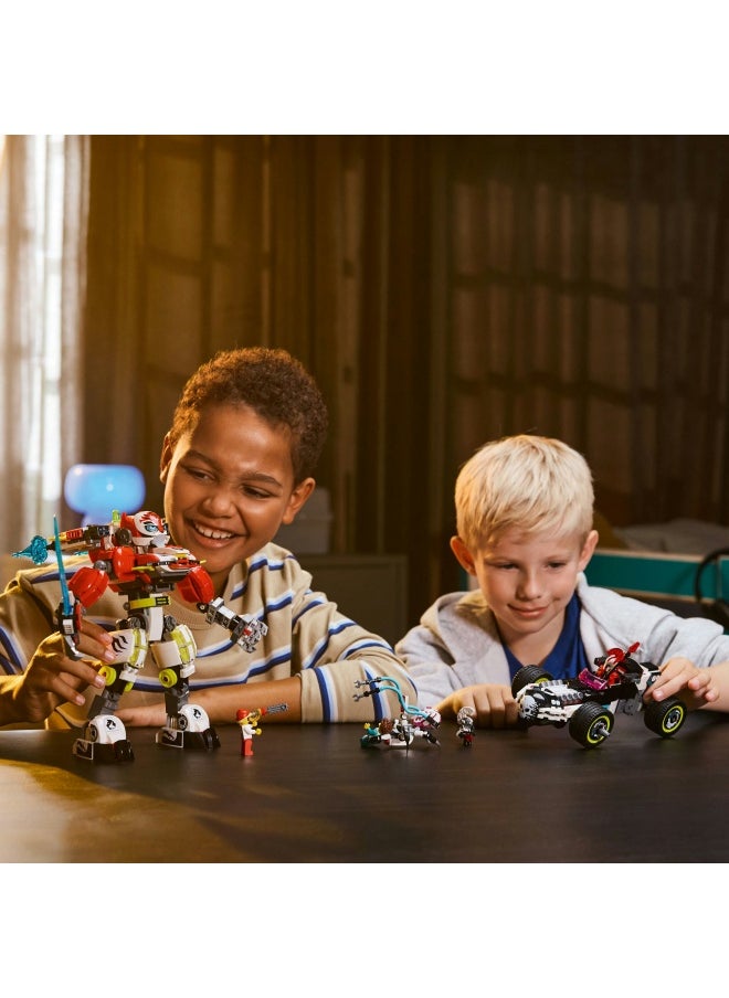LEGO - DREAMZzz 2in1 Cooper’s Tiger Mech & Zero’s Hot Rod Car Toy for 9 Plus Year Old Boys and Girls, Set with Mech Robot, Z-Blob and 3 Minifigures, Birthday Gift Idea 71497 (1006 pieces) - Image 1