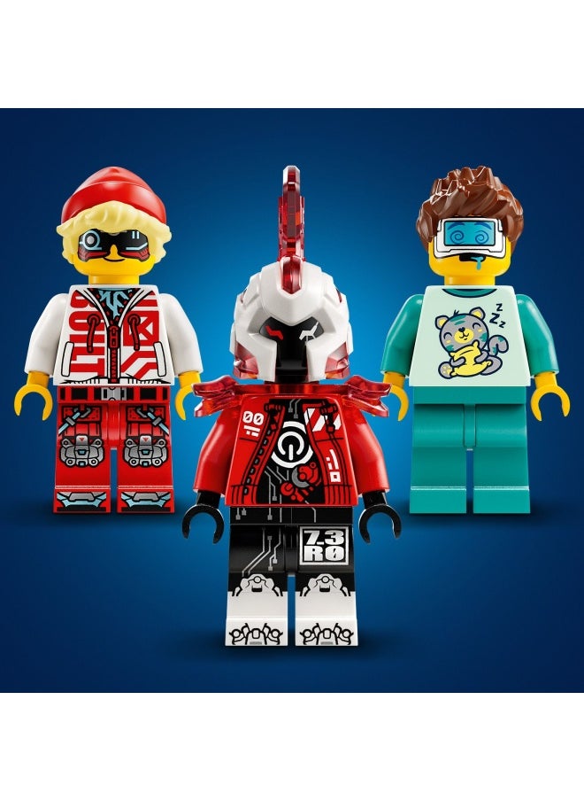 LEGO - DREAMZzz 2in1 Cooper’s Tiger Mech & Zero’s Hot Rod Car Toy for 9 Plus Year Old Boys and Girls, Set with Mech Robot, Z-Blob and 3 Minifigures, Birthday Gift Idea 71497 (1006 pieces) - Image 1