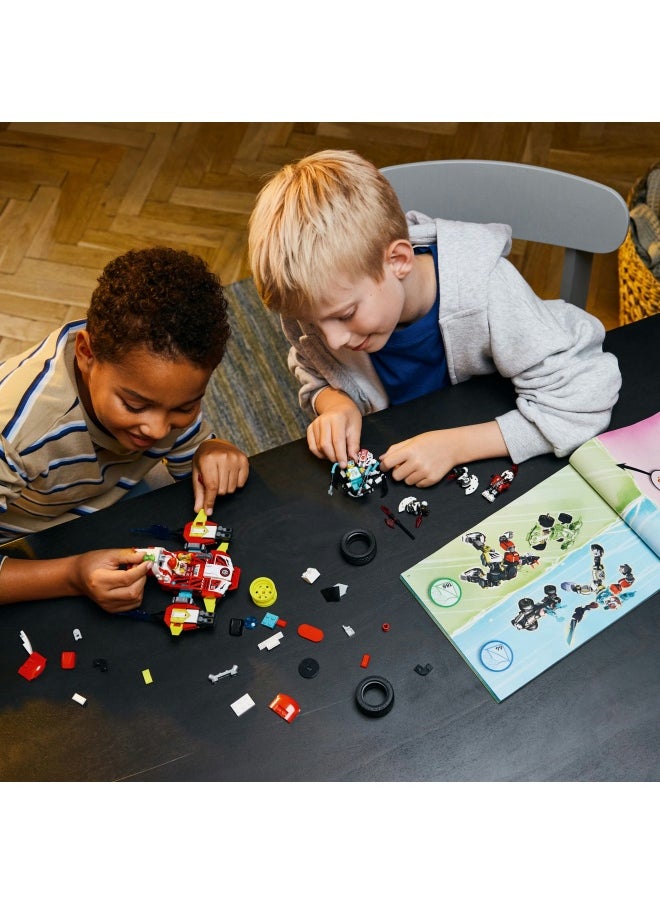 LEGO - DREAMZzz 2in1 Cooper’s Tiger Mech & Zero’s Hot Rod Car Toy for 9 Plus Year Old Boys and Girls, Set with Mech Robot, Z-Blob and 3 Minifigures, Birthday Gift Idea 71497 (1006 pieces) - Image 1
