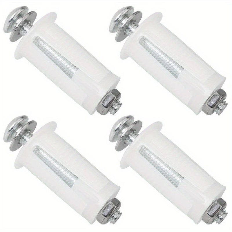 Set Of 6 Universal Toilet Seat Hinge Screws For Top Mounting Including Cover Screws And Expansion Screws With Quick Release Mechanism White - Image 2