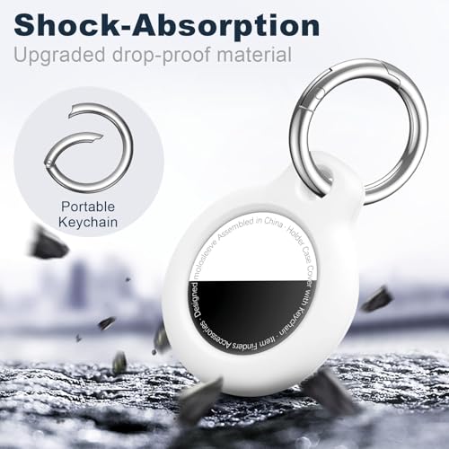 MOLOSLEEVE [4 Pack Case for AirTag 2nd Gen (2026) & 1st Gen, Holder Anti-Scratch Protective Cover for Air Tags, Men's Women's Keyrings & Keychains for Keys, Luggage, Black/Blue/White/Red - Image 5