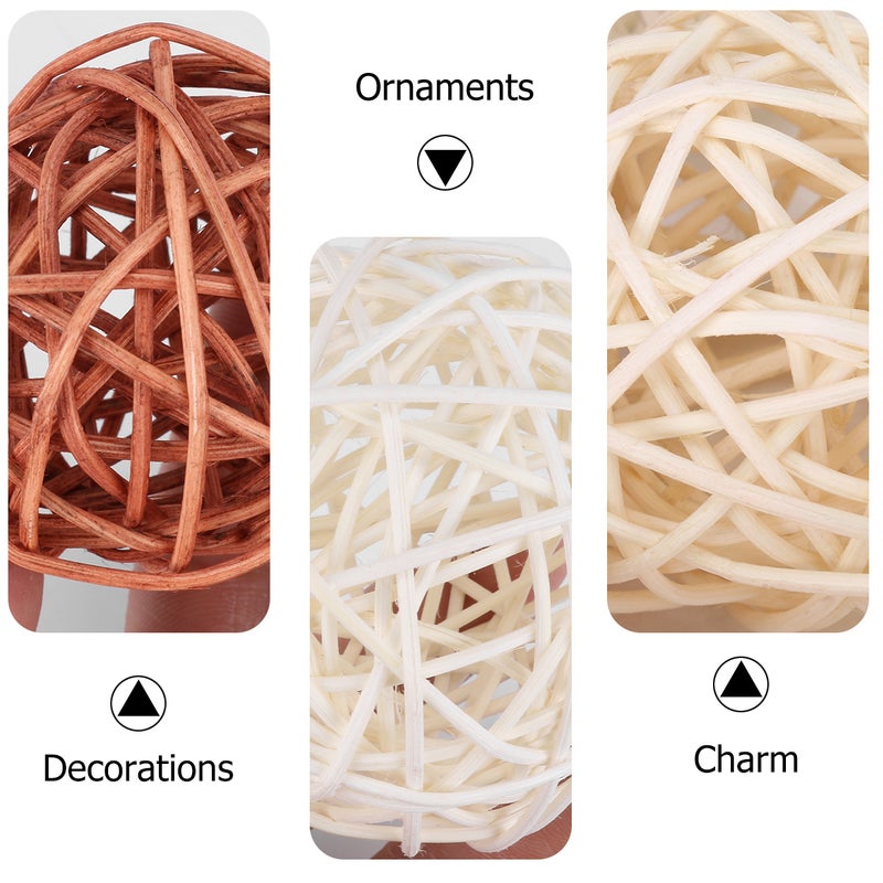 24 Pcs Weaving Rattan Crafts Decor Layout Supplies Rattan Pendant - Image 4