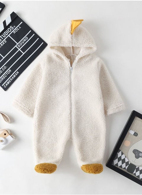 Thickened Warm Newborn Onesie White
