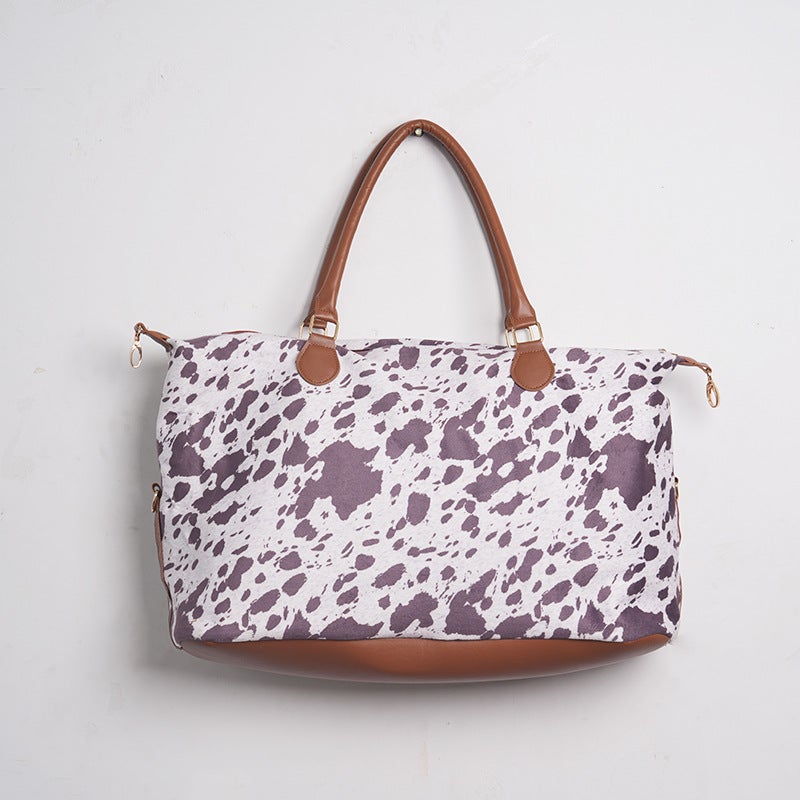New Ethnic Style Portable Crossbody Bag Cow Canvas Bag Large Capacity Printed Travel Bag - Image 3