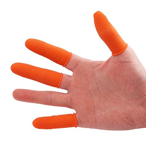 COOSKIN 100 PCS Latex Finger Cots Reusable Rubber Fingertips Protective Glove Duty Industrial Grade Finger Cots - Image 1