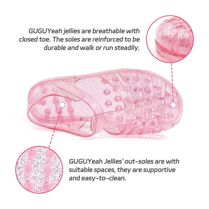 Guguyeah Jelly Sandals For Girls Closed Toe Princess Costume Summer Dress Shoes Fisherman Gladiator Water Beach Flat Sandals For Toddler/Little Kid/Big Kid - Image 4