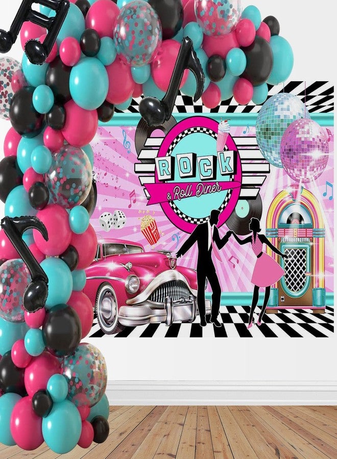 موكسيكا خلفية لافتة حفلات من موكسيكا من الخمسينيات، ذات طابع موسيقى الروك آند رول الكلاسيكي، وخلفية كشك الصور لديكورات أعياد الميلاد في الخمسينيات، ومستلزمات حفلات التصوير الفوتوغرافي، مقاس 72.8 × 43.3 بوصة - Image 2