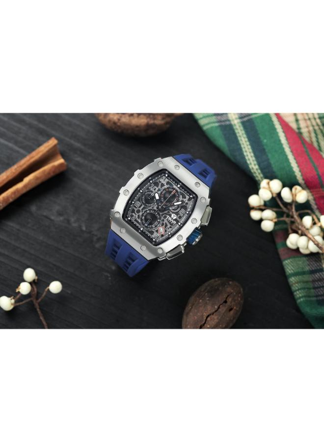 TSAR BOMBA ساعة يد رجالية تناظرية بسوار سيليكون - - Image 3