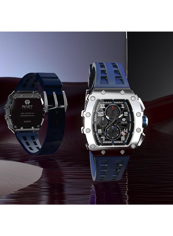 TSAR BOMBA ساعة يد رجالية تناظرية بسوار سيليكون - - Image 4