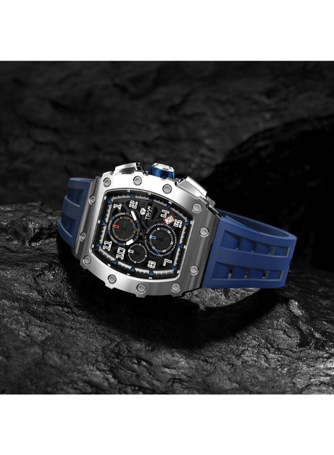 TSAR BOMBA ساعة يد رجالية تناظرية بسوار سيليكون - - Image 5