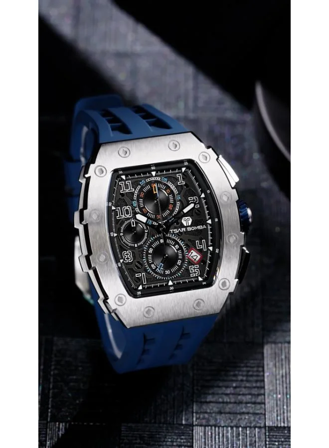 TSAR BOMBA Men's Silicone Analog Watch TB8204Q-34 - 43.5*50.5 mm