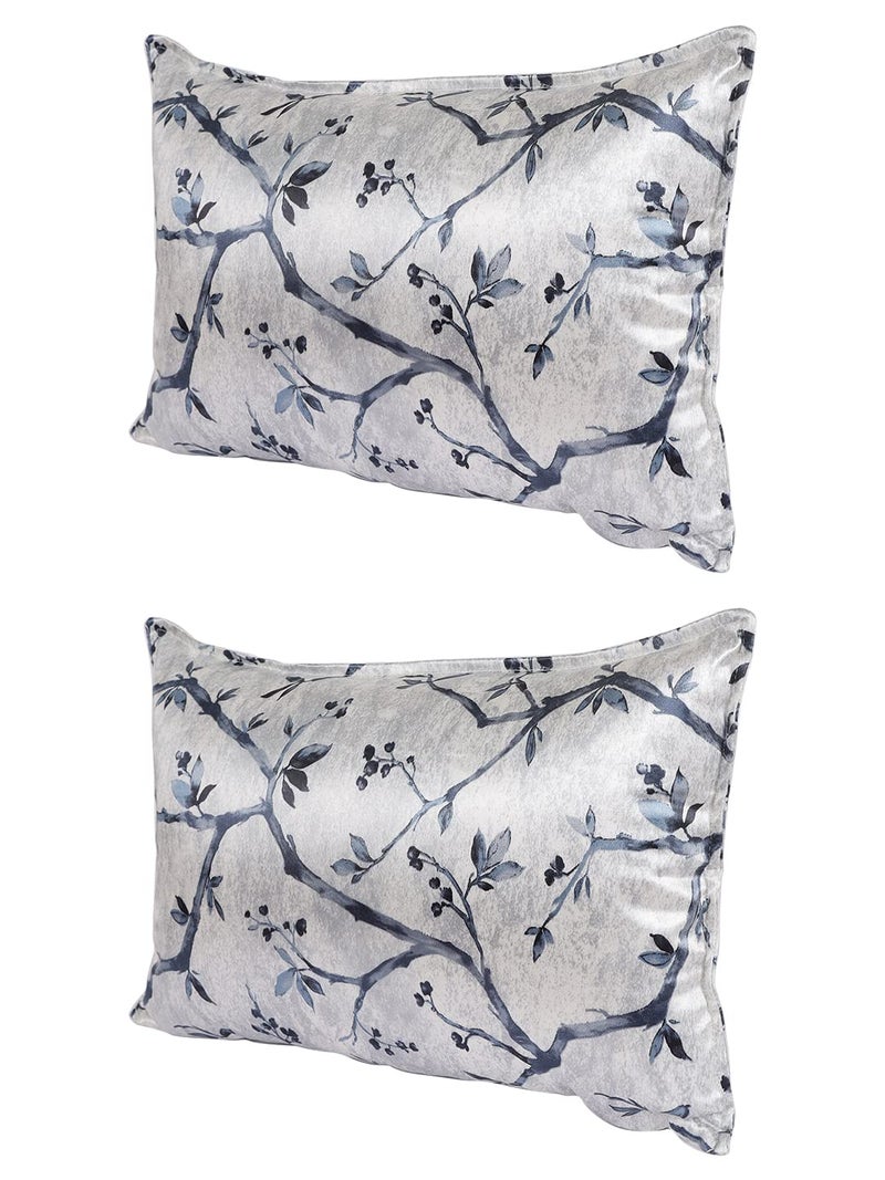 The Conversion Set of 2 Decorative sham/Baby/Rectangle Premium Pure Mercerized Satin Finish Blue Color, 2 pc Baby Pillow Cover - 12"x18" - Image 2