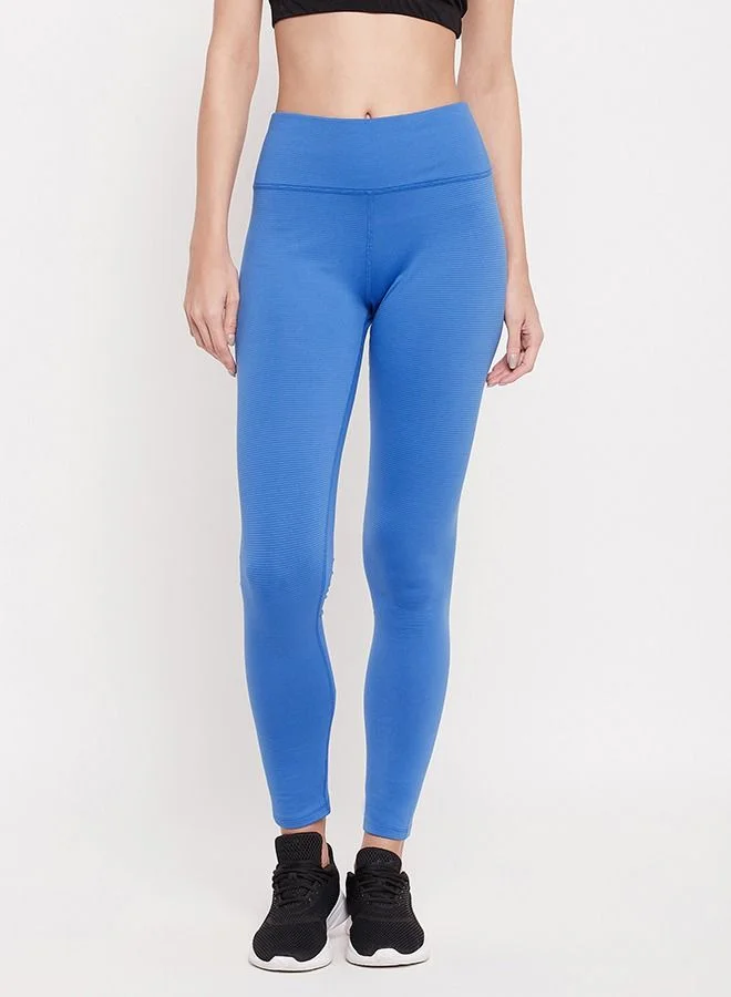 كلوفيا Clovia Snug Fit Ankle-Length High-Rise Active Tights In Cobalt Blue