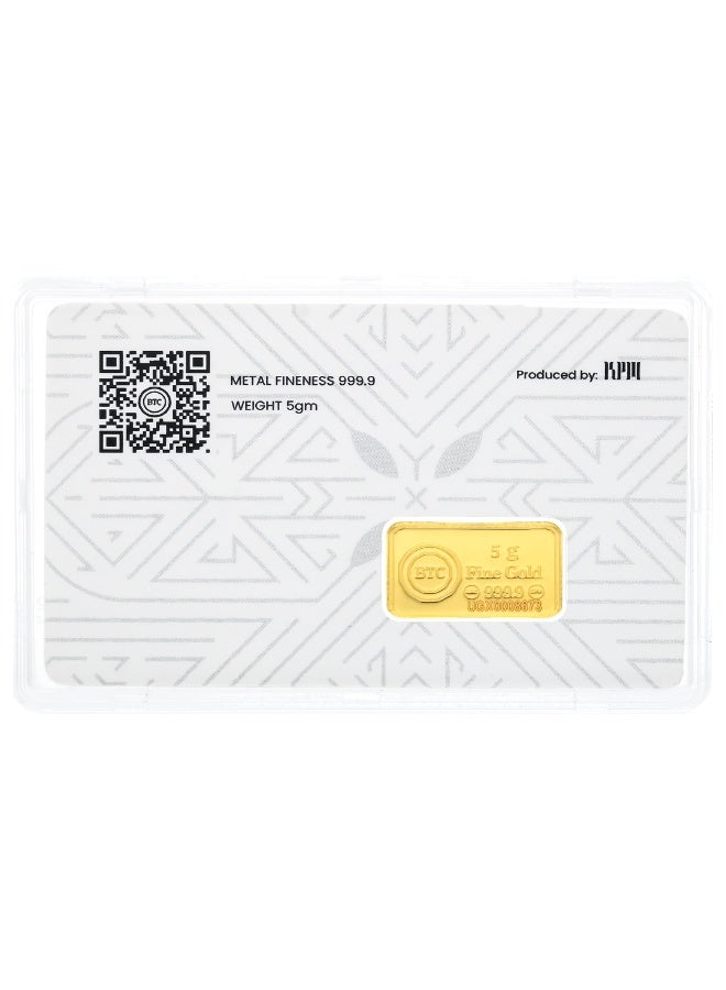 BTC 5 Grams Madina Gold Bar 24KT - Image 2