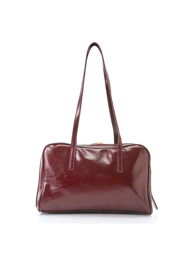 Dejavu BAGS LID-DVTX-028 Shinny Bowler One Main Compartment With Zipper Closure Handbag For Women, UN - Image 1