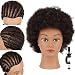 NEWSHAIR 9"afro mannequin head for braiding 4C Type 100% Human Hair Curly Hair Hairdresser Training Head African Cosmetology Doll Head for Styling Cornrow Braiding with Clamp Stand - Image 2