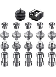 Y&D Camera Screw Mount Kit, 22pcs 1/4" and 3/8" Converter Thread Adapter Hot Shoe Kit for DSLR Camera/Tripod/Monopod/Light Stand  - Image 1