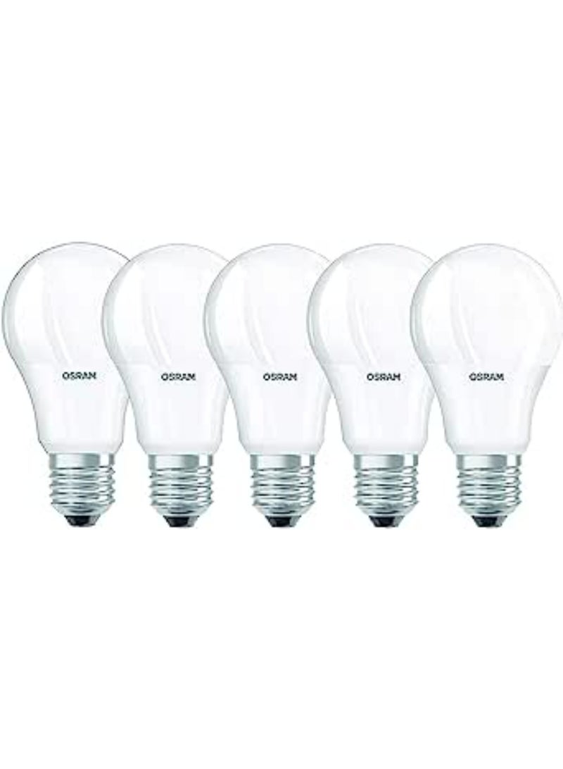 Osram LED Value Classic A | Frosted (Replace 75W) 10W, Screw Base E27, Warm White/2700k - 1055 lm, Pack of 5 - Image 1