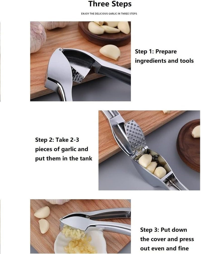 SAGREENY Garlic Press Crusher and Mincer- Professional Food Grade, Rust proof, Easy to Squeeze and Easy to Clean, - Image 2